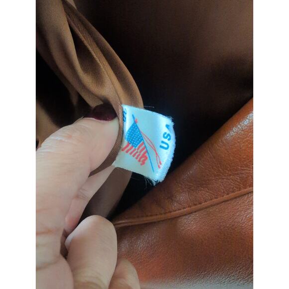 Vintage The Leatherman of California Leather Blazer in Caramel size 14 - Picture 3 of 4